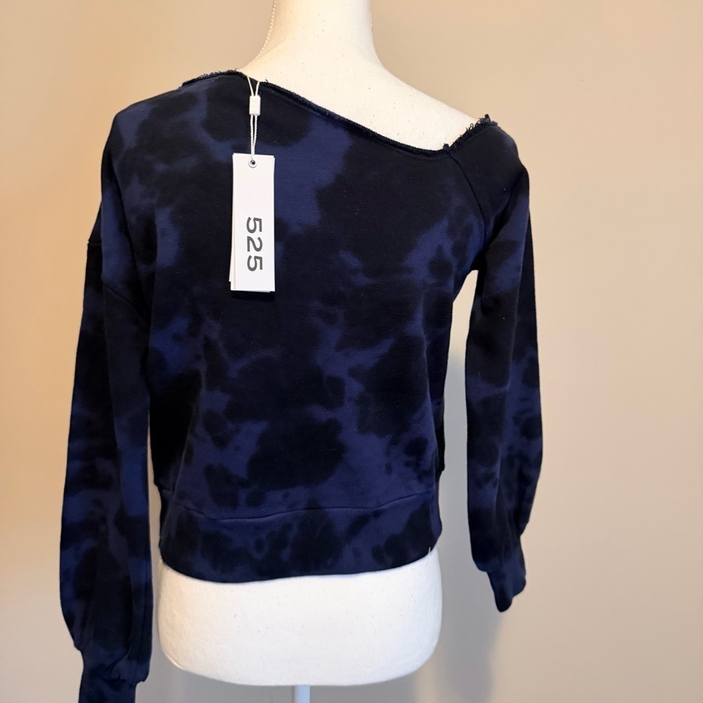 NWT Revolve 525 off the shoulder tie dye women's sweater oversized size xs - Picture 5 of 7